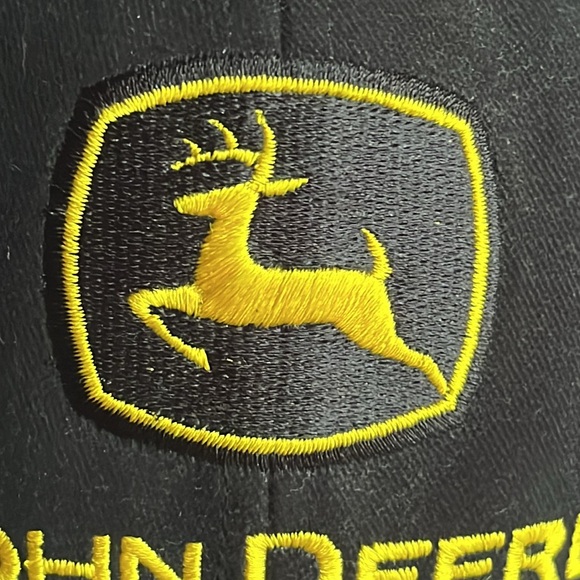 John Deere Cap Black Yellow Baseball Cap Hat Ball Cap - Picture 2 of 11